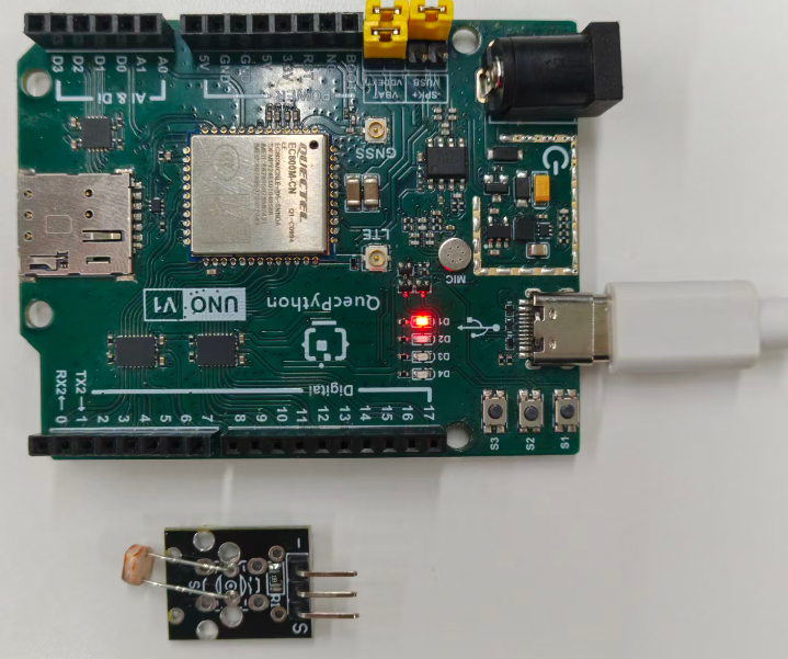 初学者视角体验：【EC800X Duino 开发板】传感器体验-光照传感器