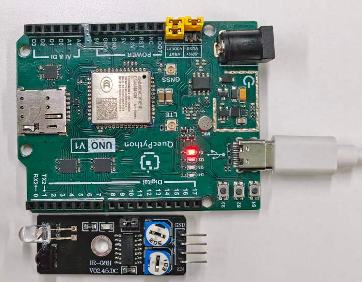 初学者视角体验：【EC800X Duino 开发板】传感器体验-障碍检测！